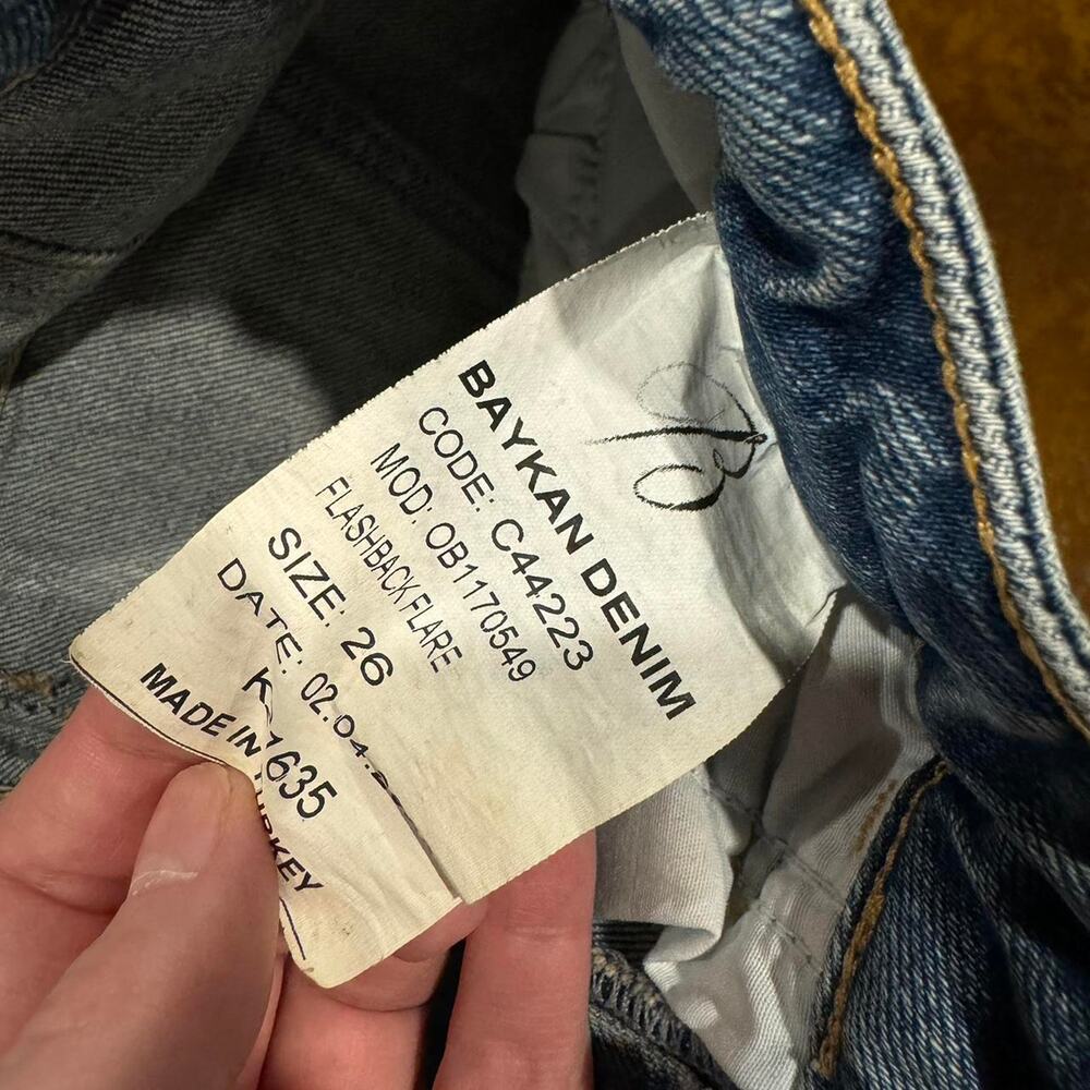 Orange Blue Patchwork Flare Jeans - image 6